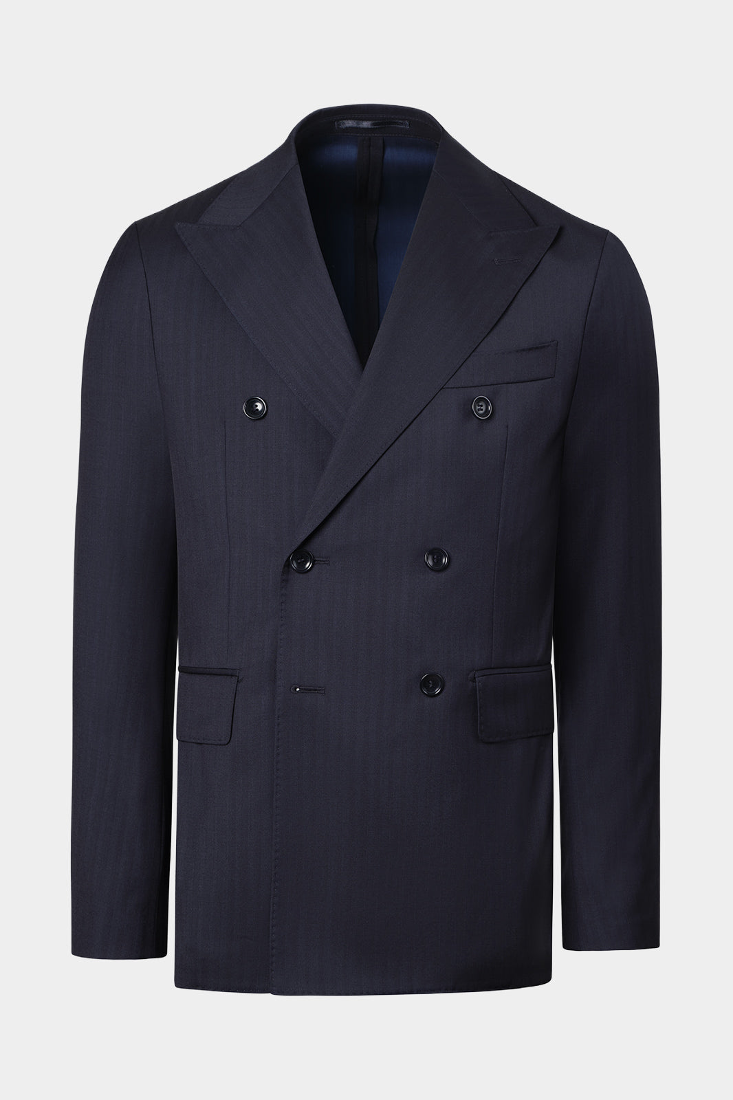 Double-breasted suit and trousers with adjustable tabs - Grey with stripes