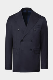 Double-breasted suit and trousers with adjustable tabs - Grey with stripes