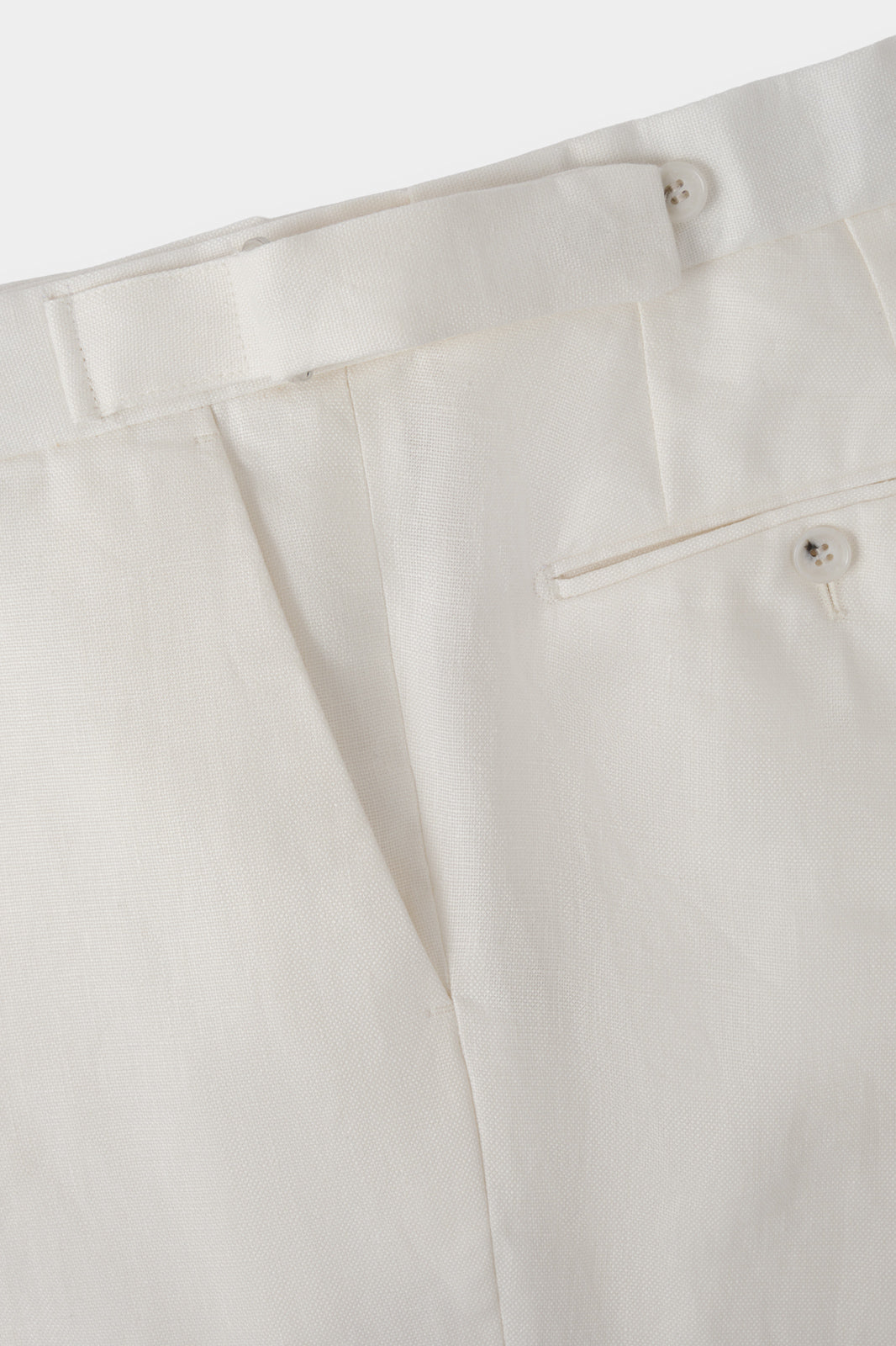 Linen double-breasted suit - White