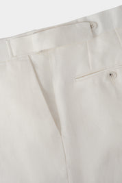 Linen double-breasted suit - White