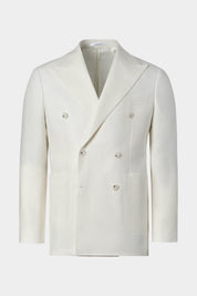 Linen double-breasted suit - White