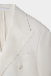 Linen double-breasted suit - White