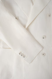 Linen double-breasted suit - White
