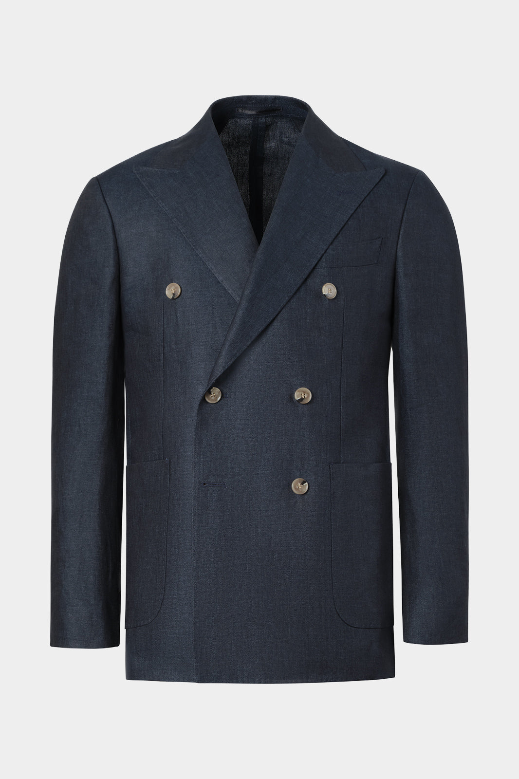 Double-breasted linen suit - Navy
