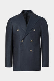 Double-breasted linen suit - Navy