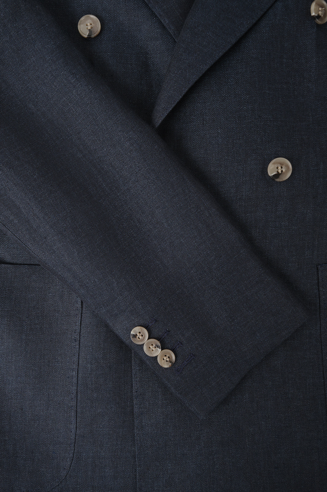 Double-breasted linen suit - Navy