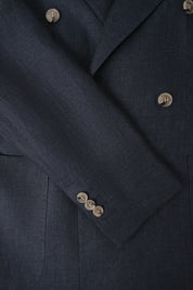 Double-breasted linen suit - Navy