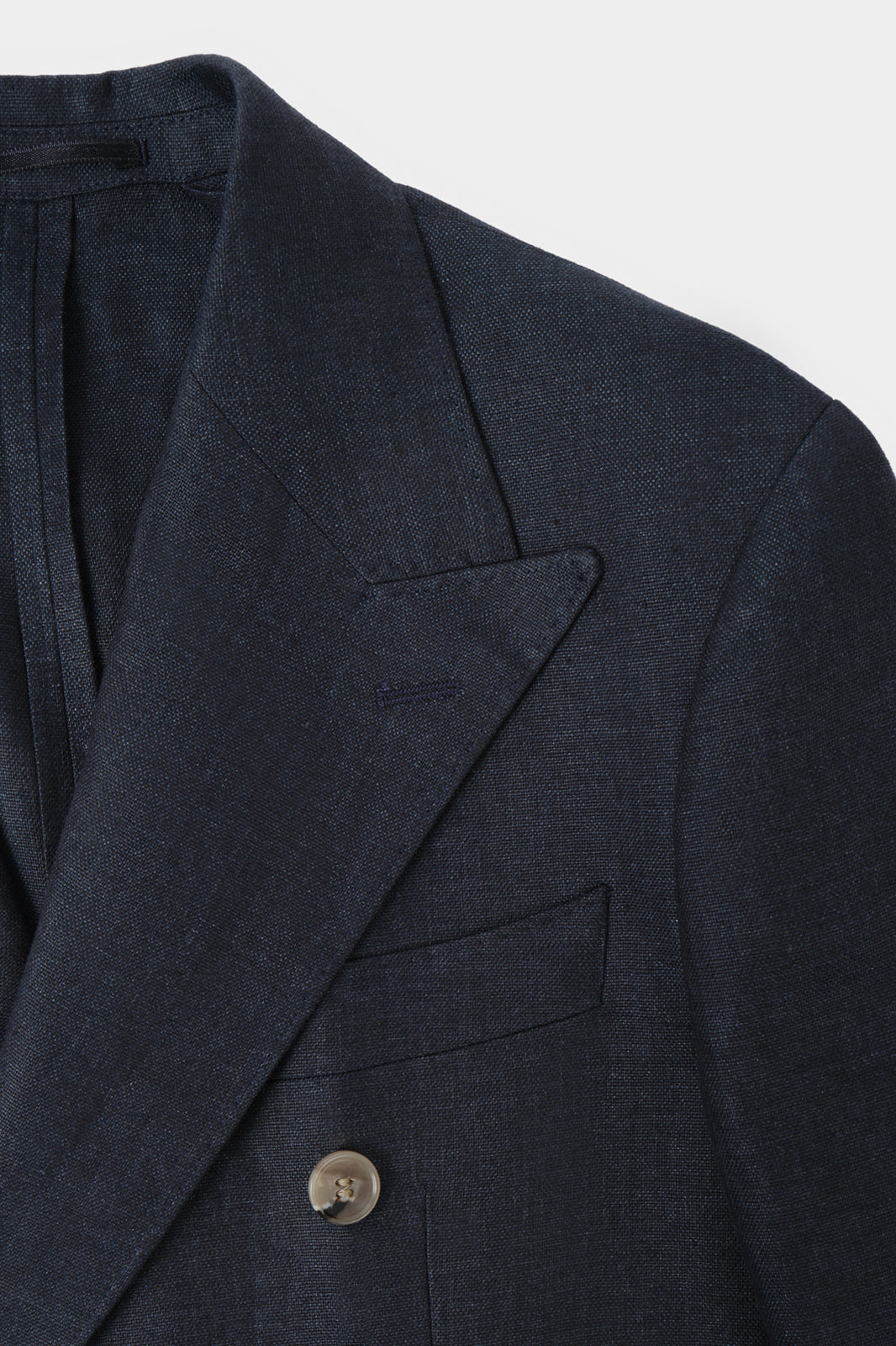 Double-breasted linen suit - Navy