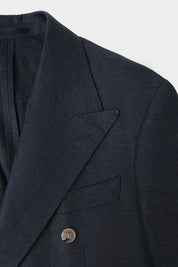 Double-breasted linen suit - Navy