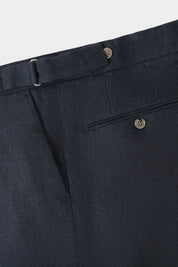 Double-breasted linen suit - Navy