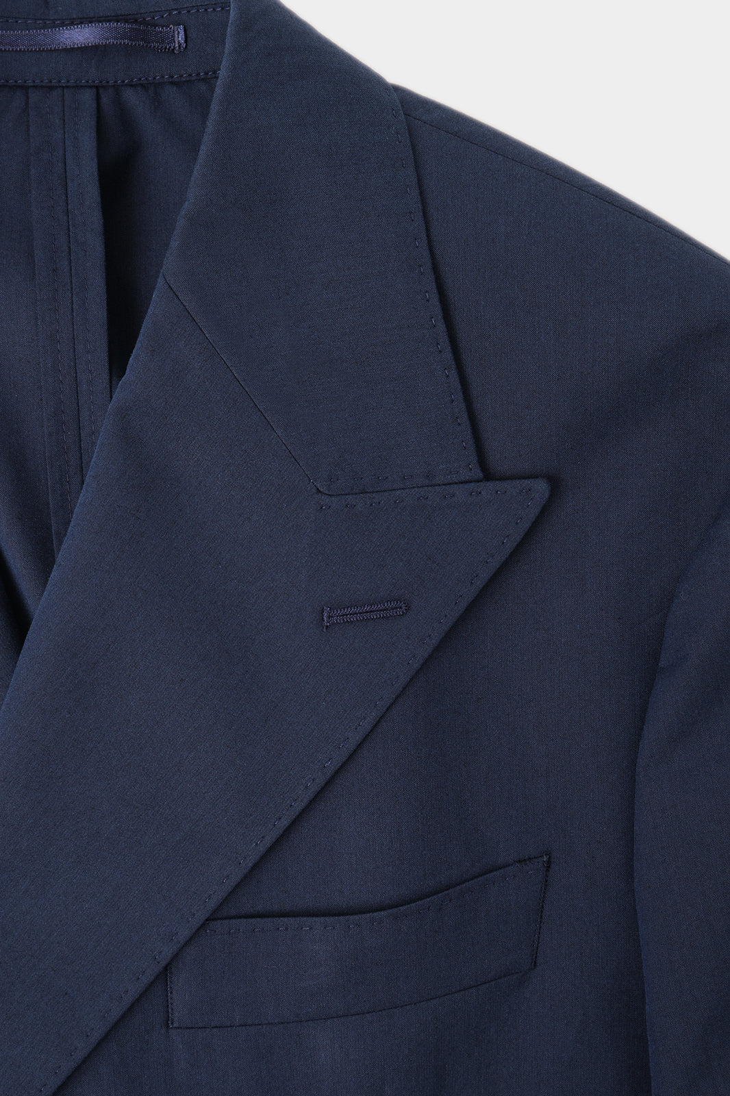 Double-breasted suit with patch pocket and drawstring trousers - Navy Blue