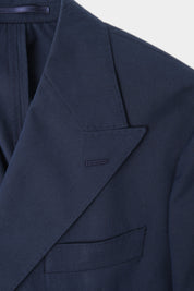 Double-breasted suit with patch pocket and drawstring trousers - Navy Blue
