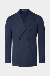Double-breasted suit with patch pocket and drawstring trousers - Navy Blue