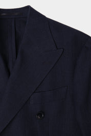 Double-breasted suit with patch pocket and drawstring trousers - Dark blue