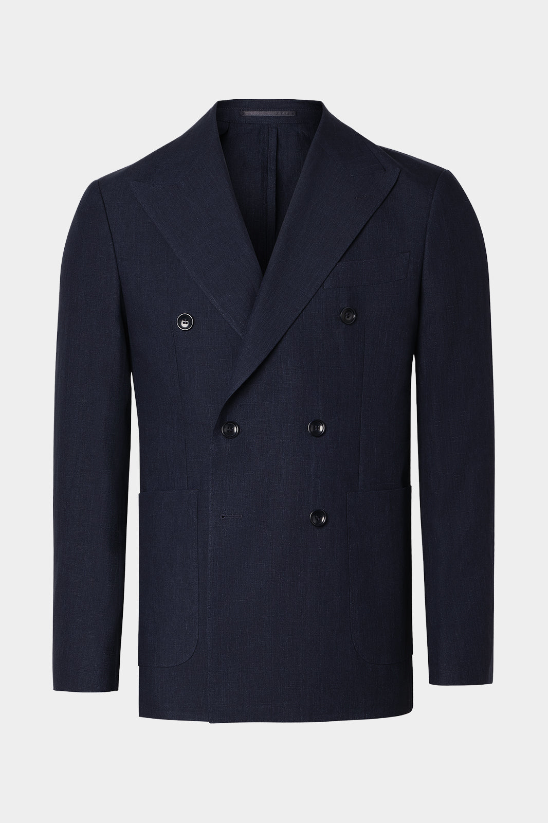 Double-breasted suit with patch pocket and drawstring trousers - Dark blue