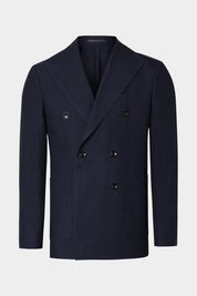 Double-breasted suit with patch pocket and drawstring trousers - Dark blue