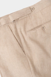 Double-breasted suit with patch pocket and drawstring trousers - Beige