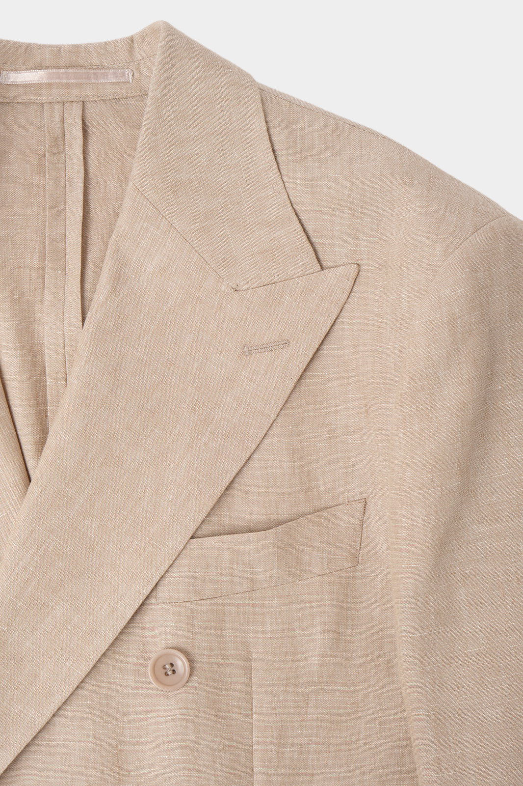 Double-breasted suit with patch pocket and drawstring trousers - Beige