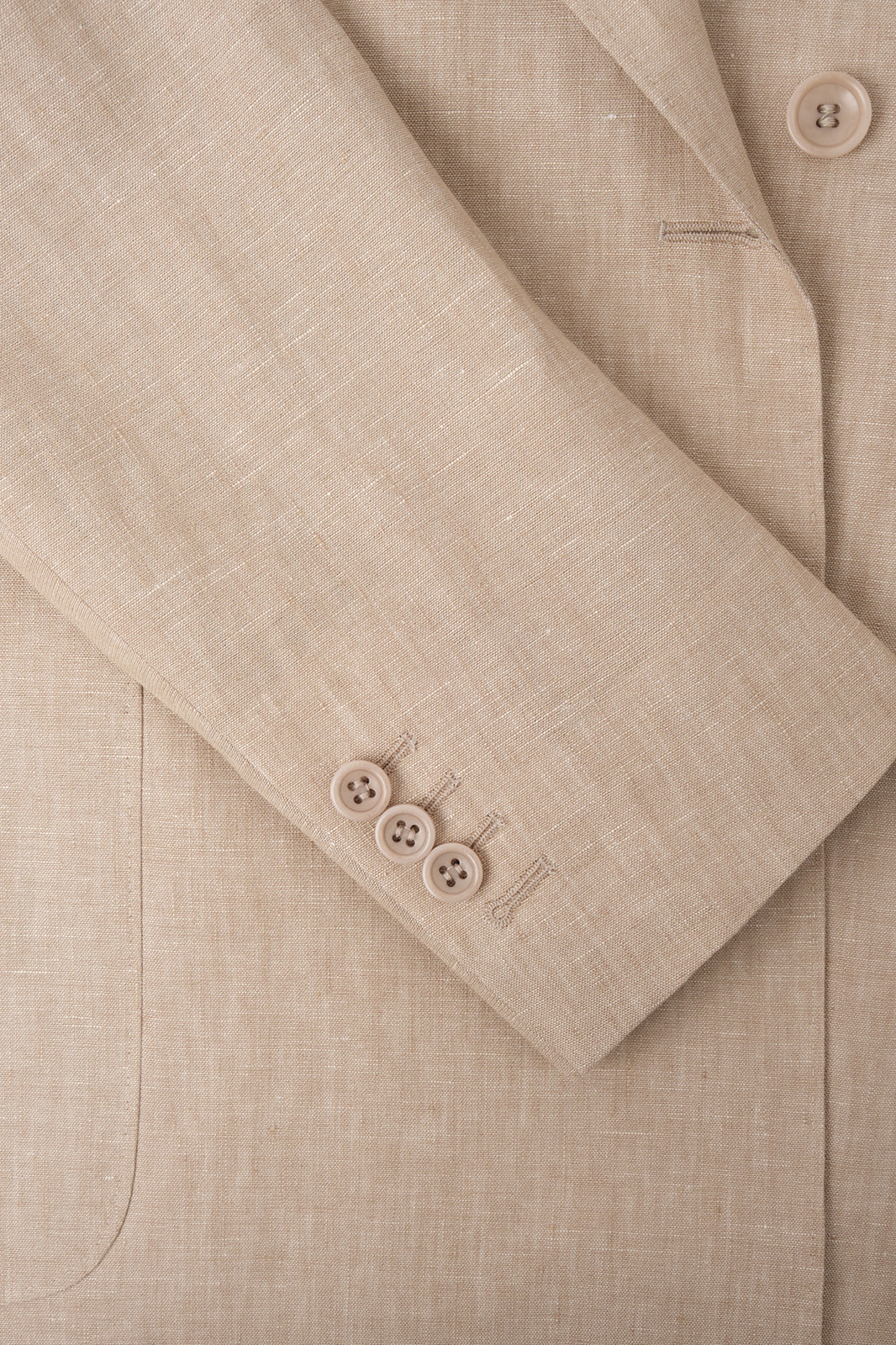 Double-breasted suit with patch pocket and drawstring trousers - Beige