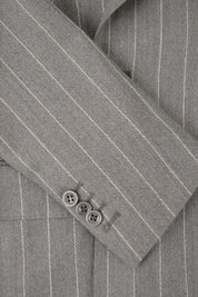 Costume croisé et pantalon patte de serrage - Gris à rayures