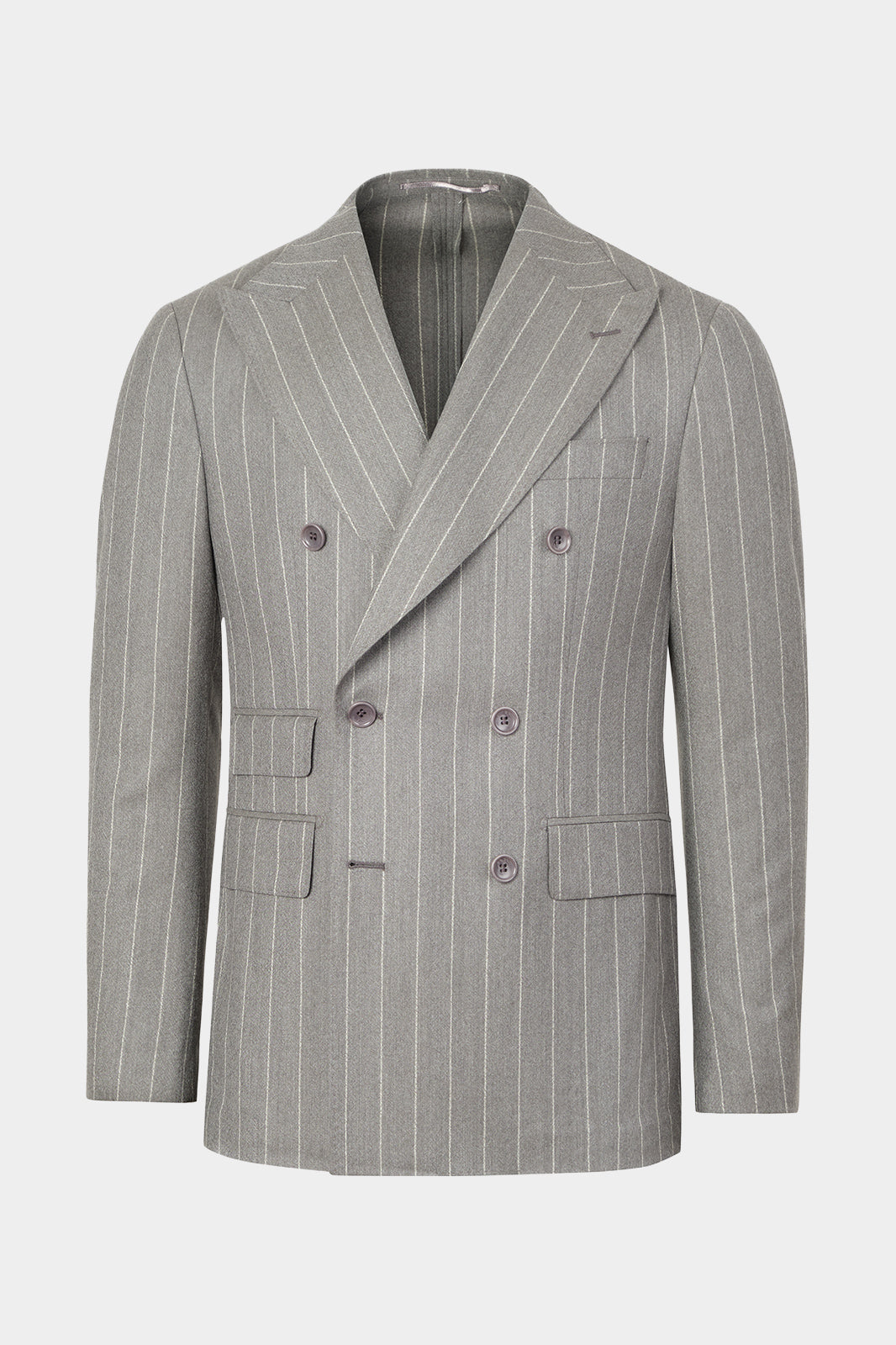 Costume croisé et pantalon patte de serrage - Gris à rayures