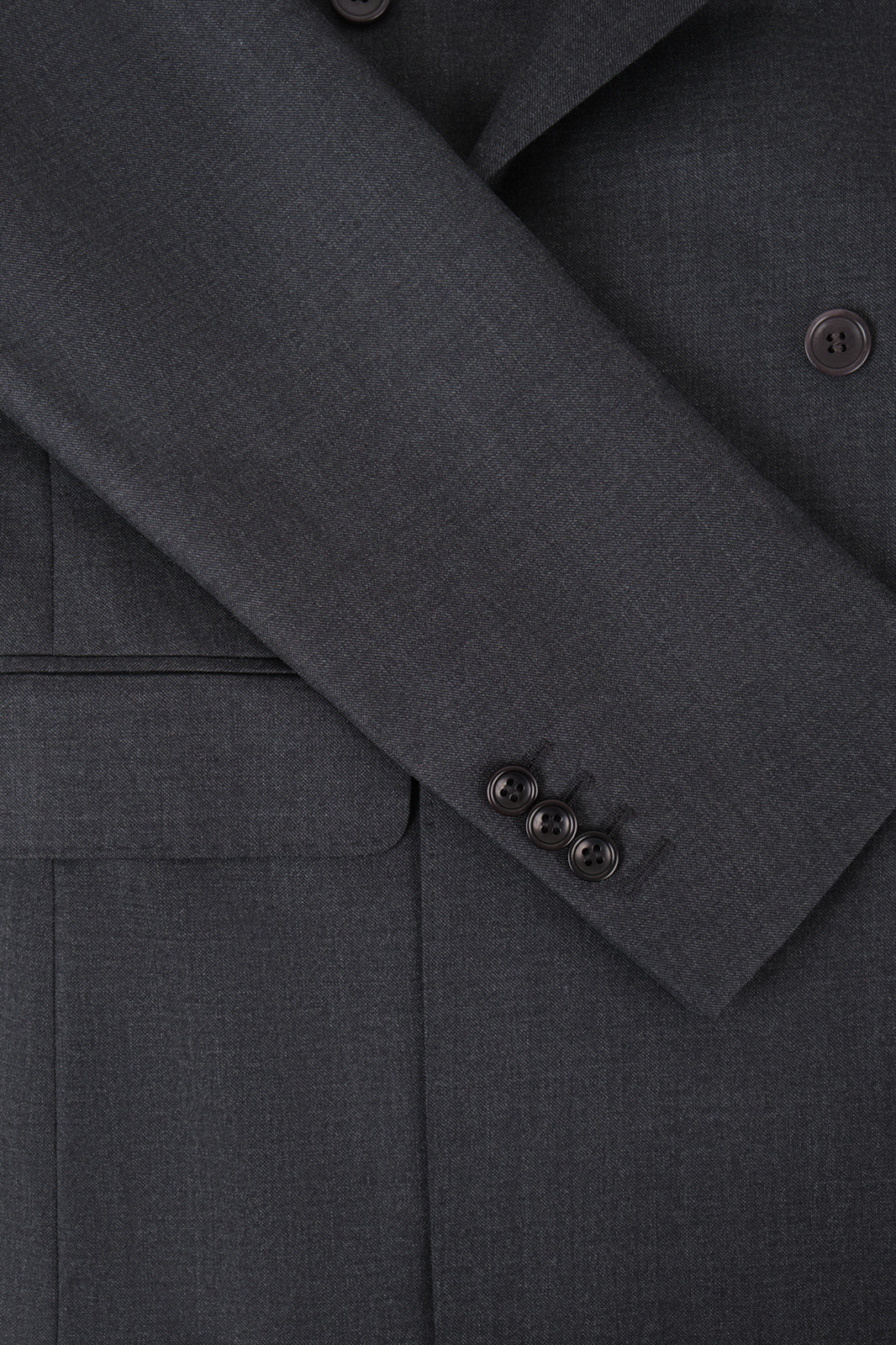 Double-breasted suit and trousers with adjustable tabs - Anthracite grey