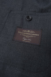 Costume croisé en laine Prince de Galles - Gris anthracite