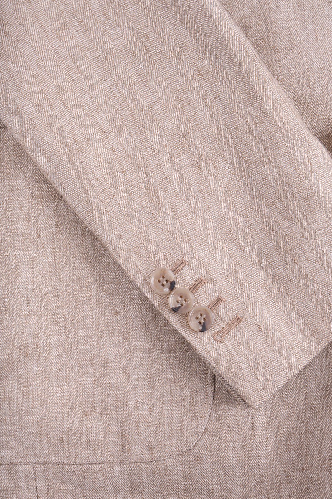 Veste en lin poche plaquée - Beige