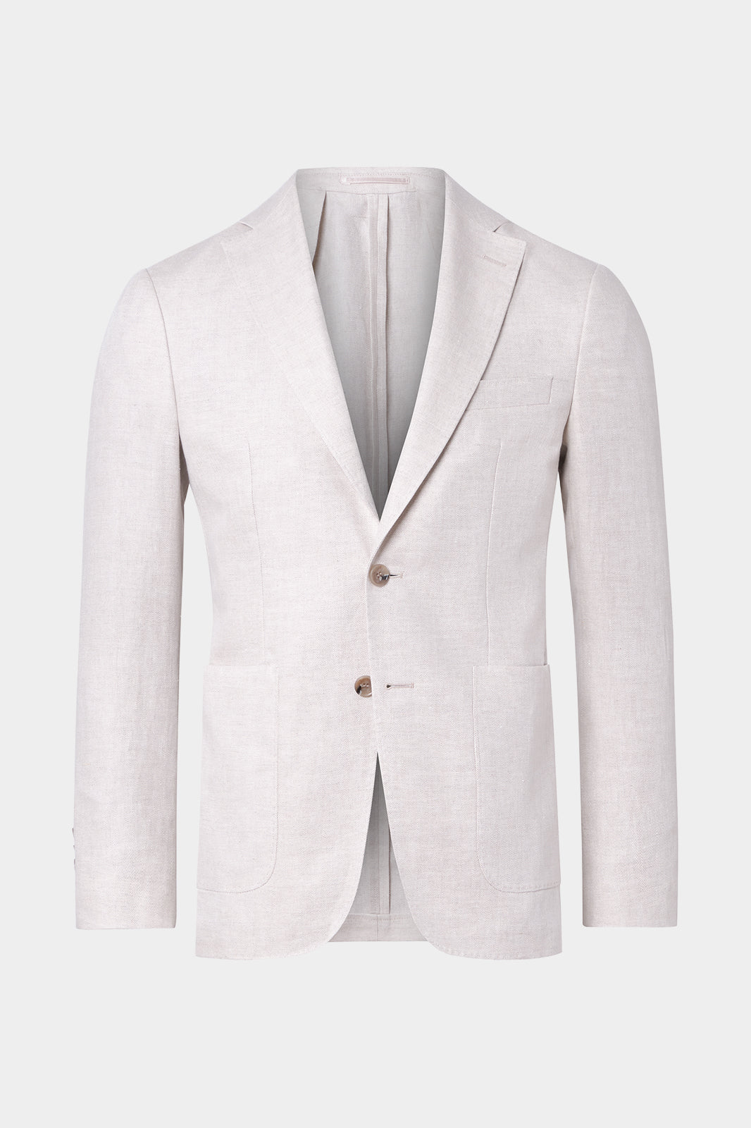 Découvrez notre veste en coupe cintrée en lin, composé d'une veste à 2 boutons sans épaulette et non doublée avec les poches plaquées sur le devant.