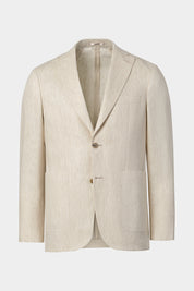 Veste droit coupe cintrée en 100% lin de chez Leo Master en beige clair