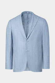 Veste en lin Zegna en Prince de Galles bleu ciel