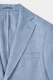 Veste en lin Zegna - Prince de Galles ciel