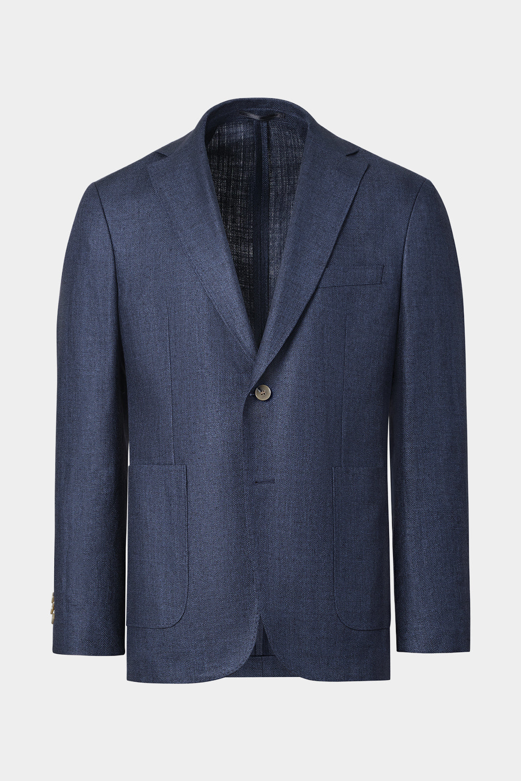 Blazer en lin et soie bleu