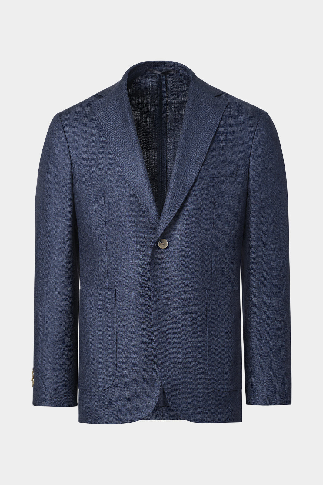 Blazer en lin et soie bleu