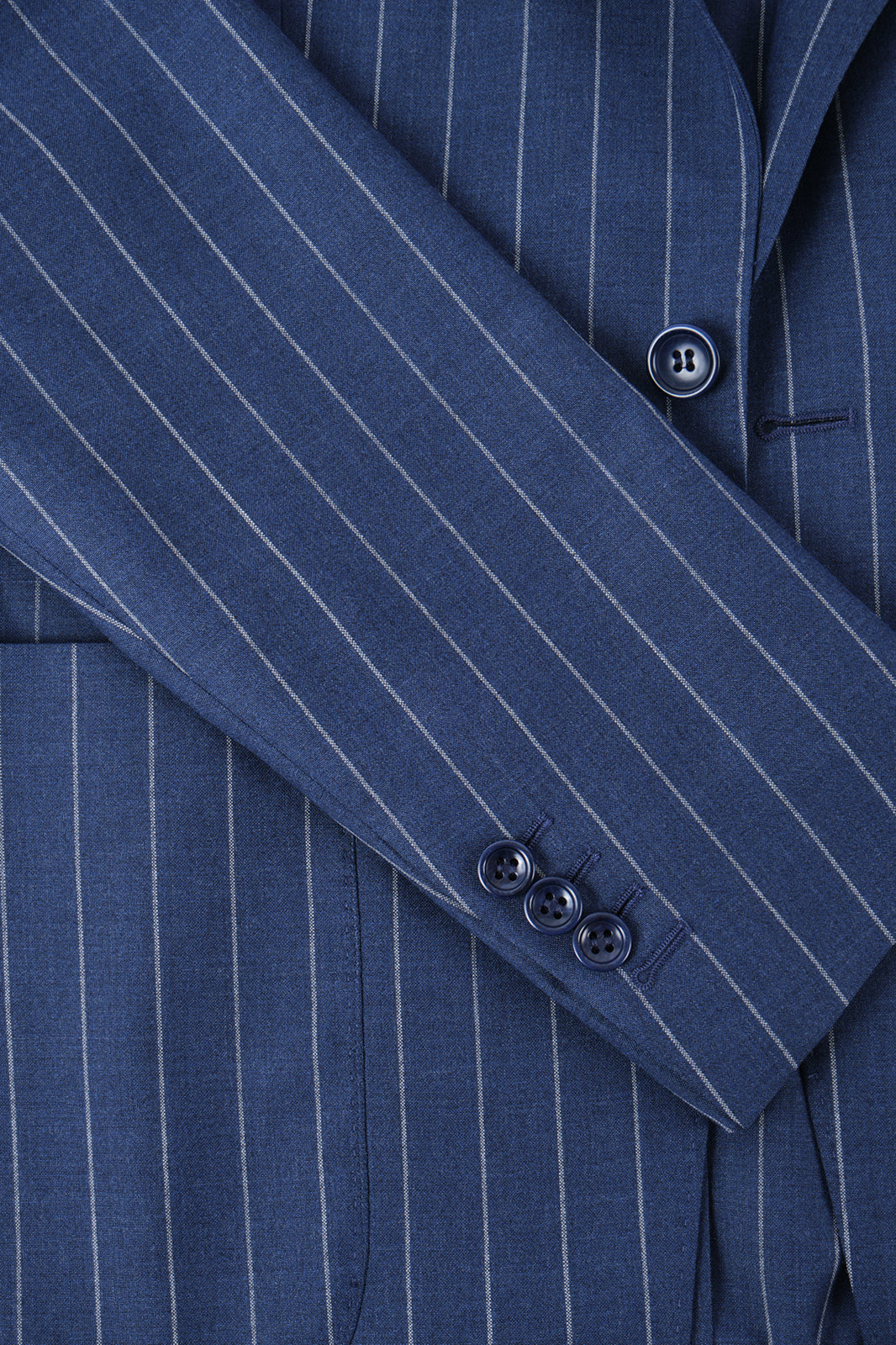 Costume poche plaquée à rayures - Marine et blanc