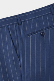 Costume poche plaquée à rayures - Marine et blanc
