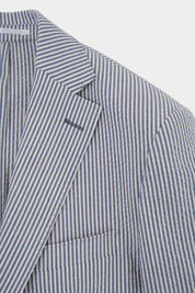 Costume à rayures Seersucker - Blanc et Bleu