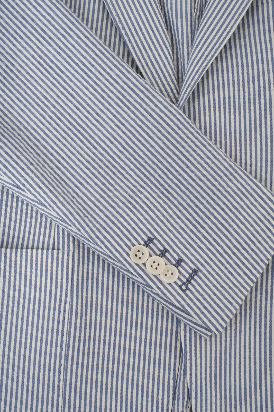 Costume à rayures Seersucker - Blanc et Bleu