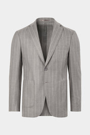 Costume avec pantalon patte de serrage - Gris à rayures