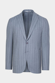 Costume avec pantalon patte de serrage - Gris clair à rayures