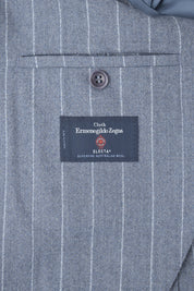 Costume avec pantalon patte de serrage - Gris clair à rayures