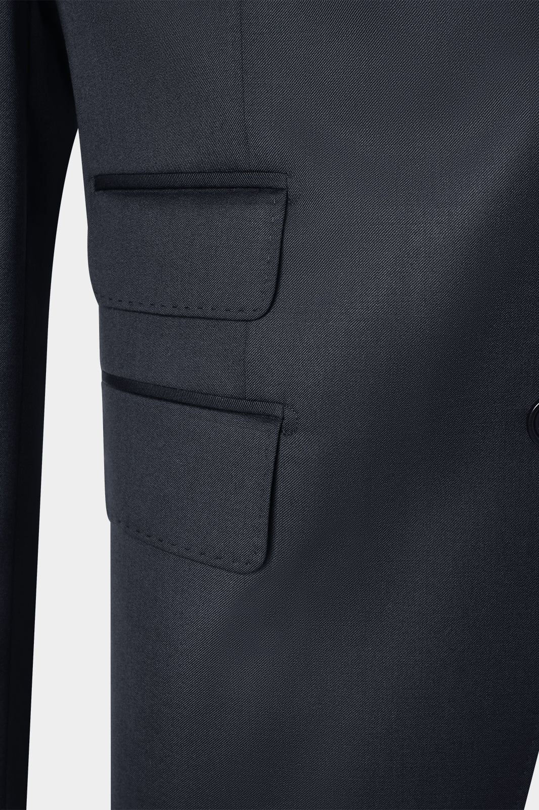 Costume revers pointe poche ticket - Noir
