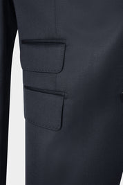 Costume revers pointe poche ticket - Noir