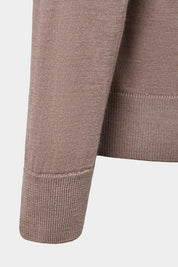 Pull col camionneur en laine - Taupe