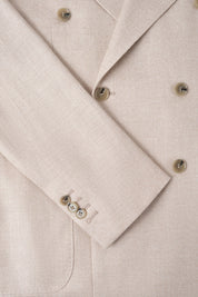 Blazer croisé en lin et soie - Beige