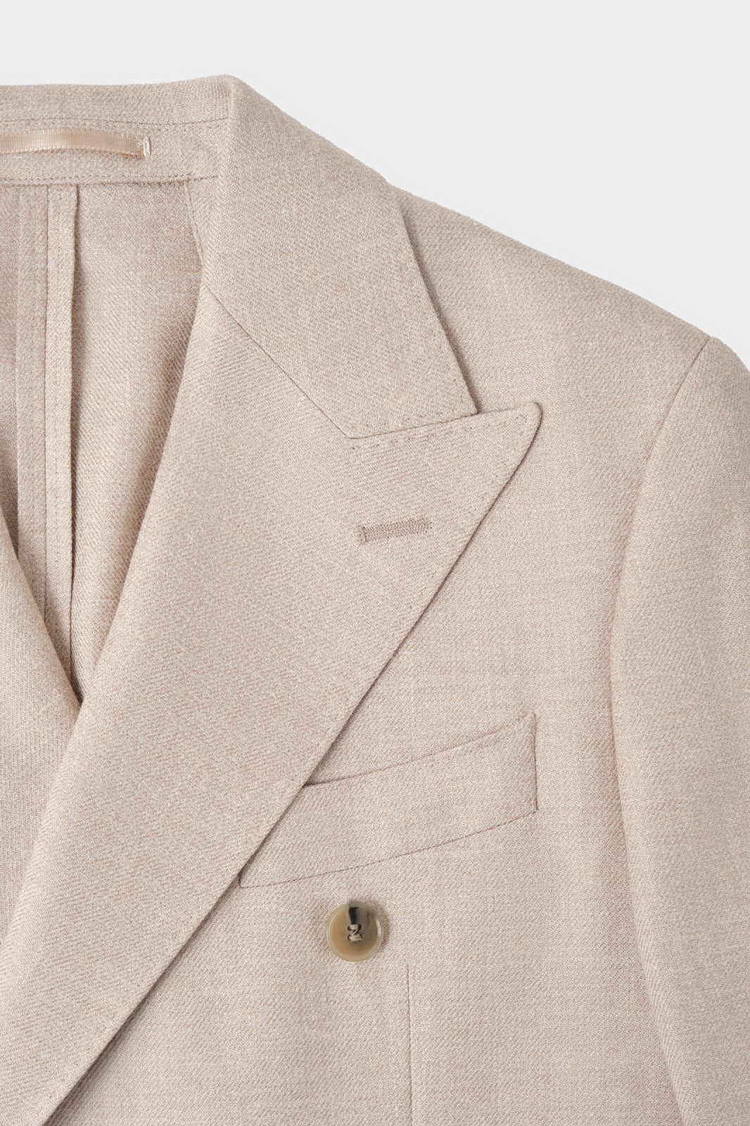 Blazer croisé en lin et soie - Beige