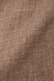Blazer croisé en lin et soie - Camel
