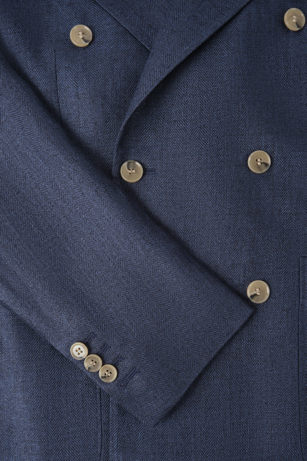 Blazer croisé en lin et soie - Marine