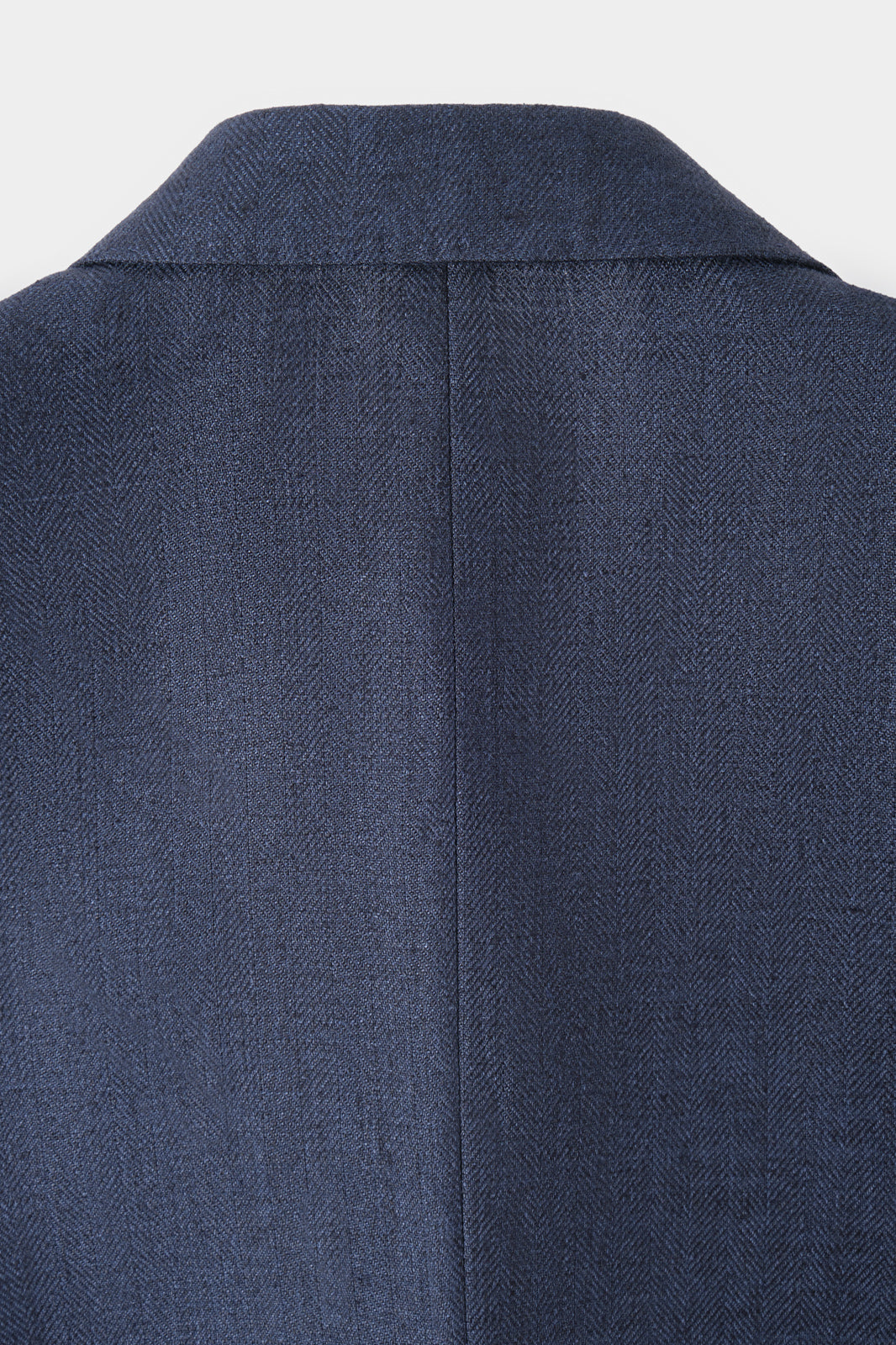 Blazer croisé en lin et soie - Marine