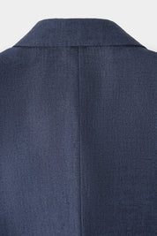 Blazer croisé en lin et soie - Marine